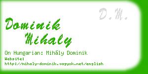 dominik mihaly business card